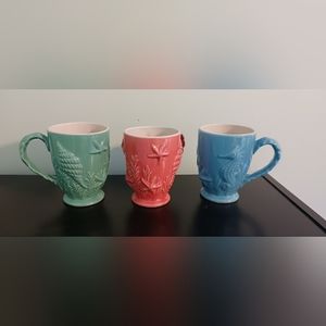 Andrea By Sedak 3 embossed Shea shell mugs